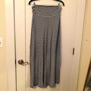 Black and white zebra stripe maxi skirt.  Size Small.  Stretchy waist.